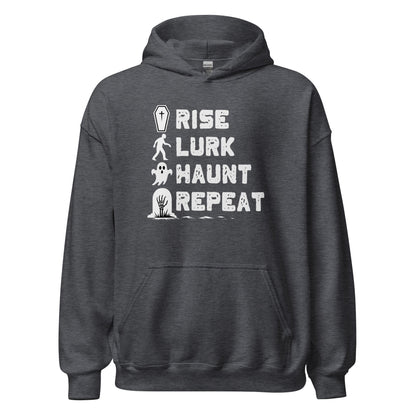 Rise Lurk Haunt Repeat Halloween Checklist Hoodie - Inken Image