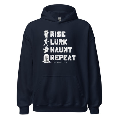 Rise Lurk Haunt Repeat Halloween Checklist Hoodie - Inken Image