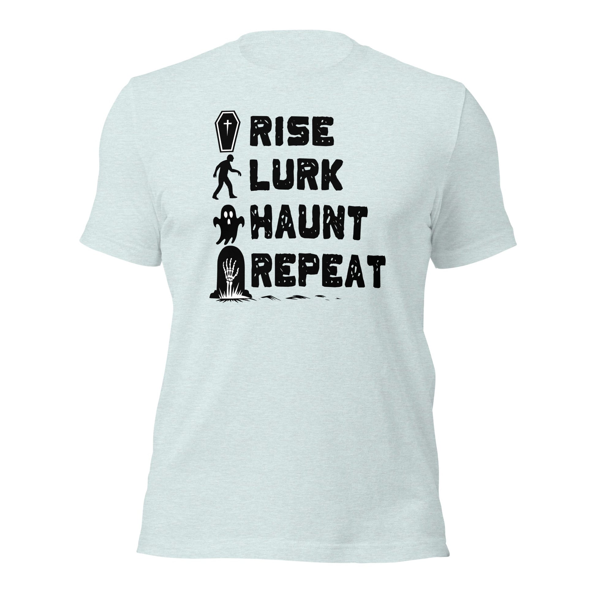 Rise Lurk Haunt Repeat Halloween Checklist T-Shirt - Inken Image