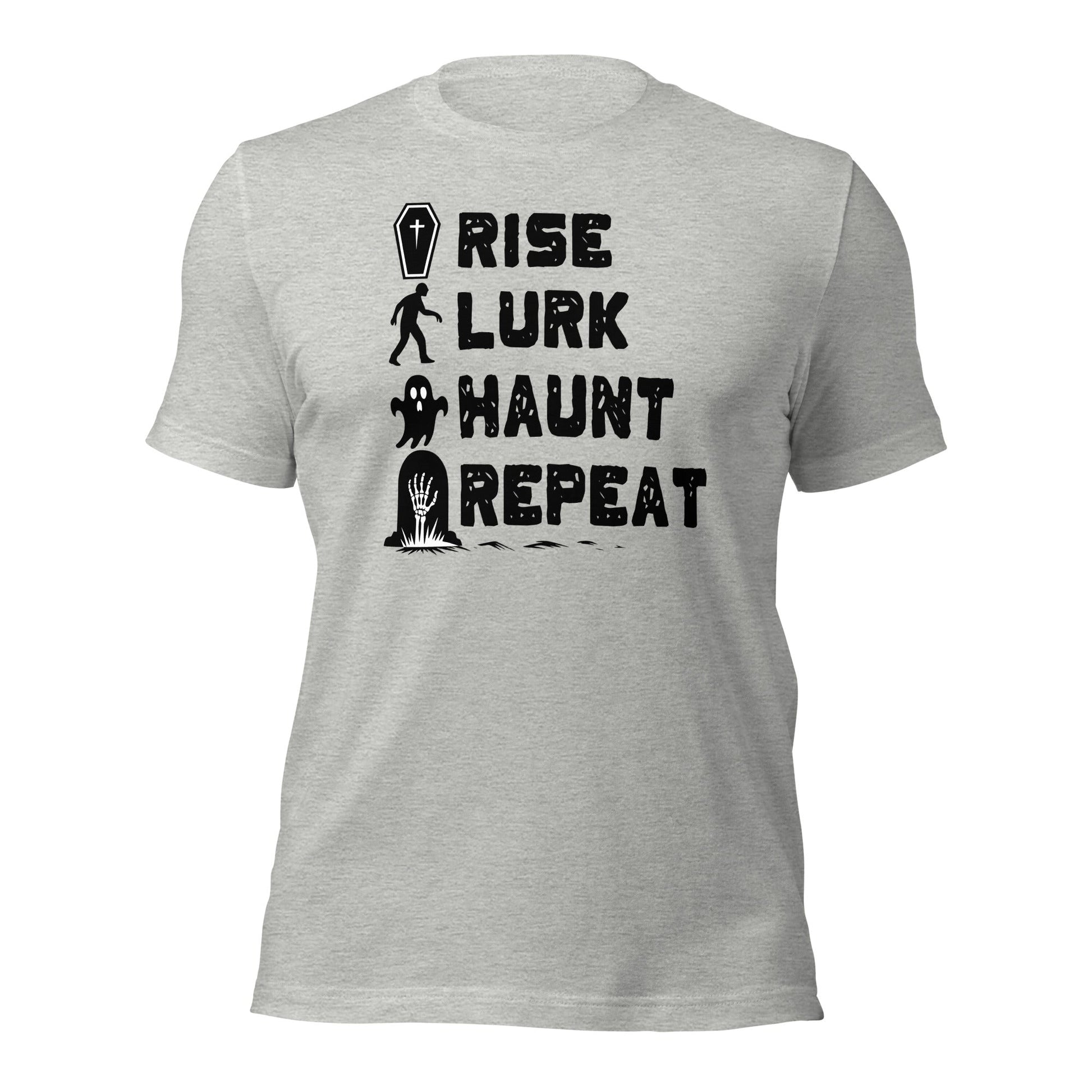 Rise Lurk Haunt Repeat Halloween Checklist T-Shirt - Inken Image