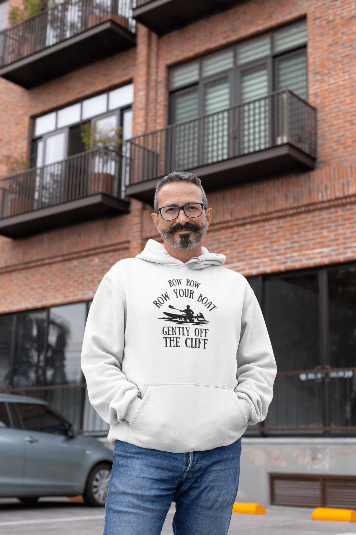 Row Row Row Your Boat Retro Kayaking Hoodie - Inken Image
