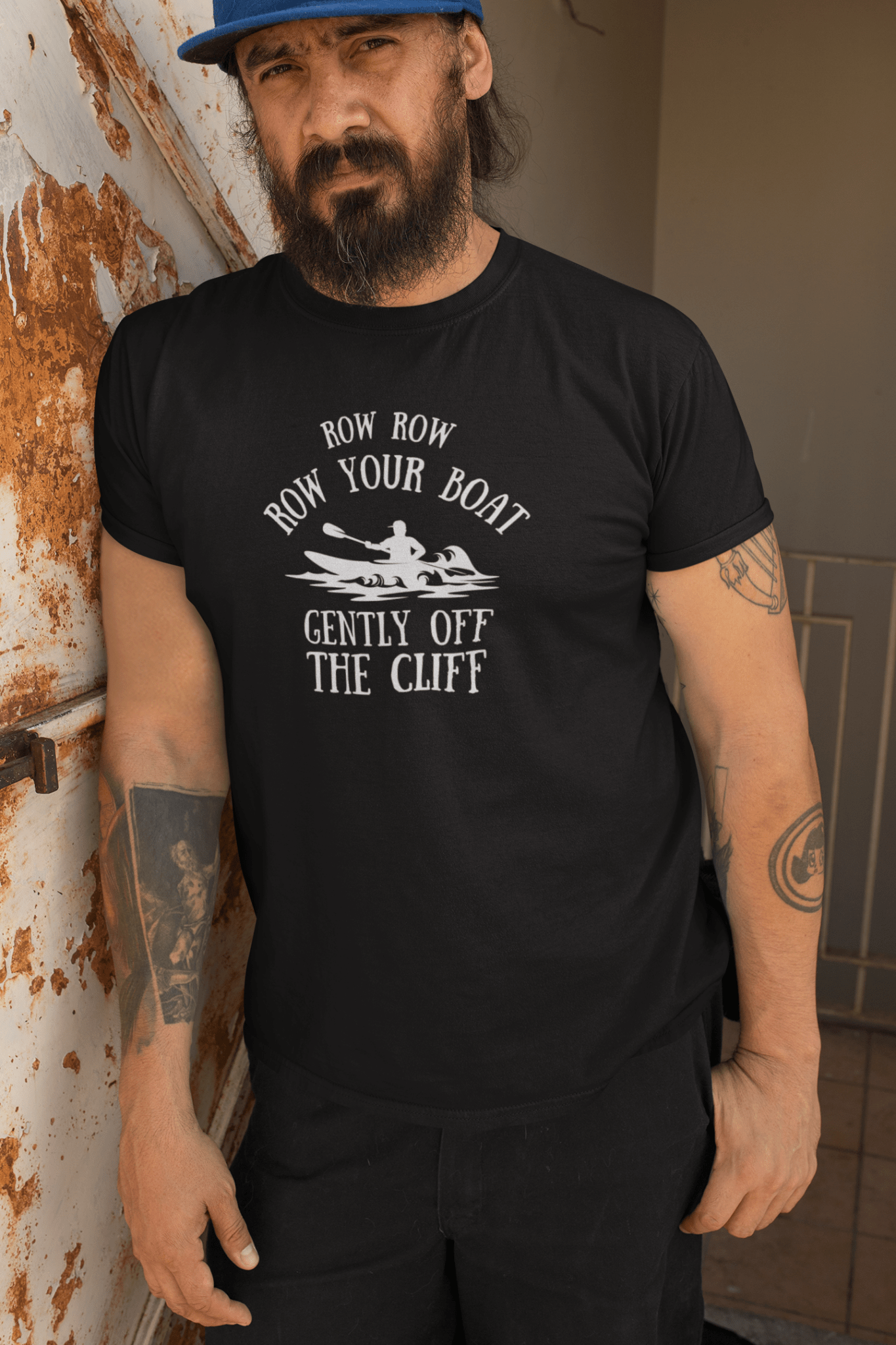 Row Row Row Your Boat Retro Kayaking T-Shirt - Inken Image