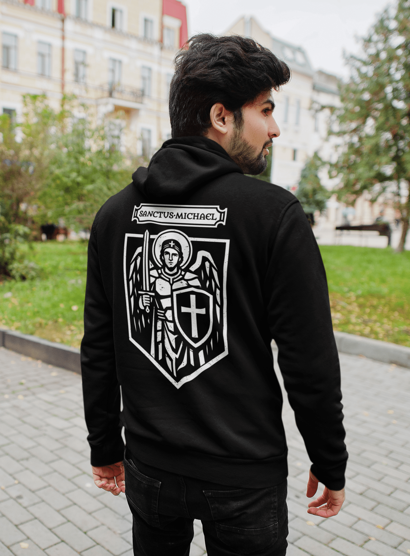 Sanctus Michael - Archangel Michael Icon Graphic Hoodie - Inken Image