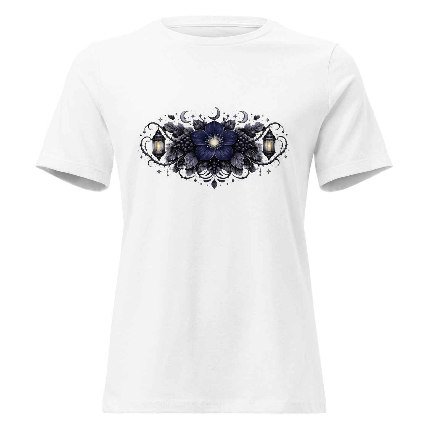 Spooky Winter Bouquet Shirt Women’s Gothic Moonflower Witchy Tee - Inken Image