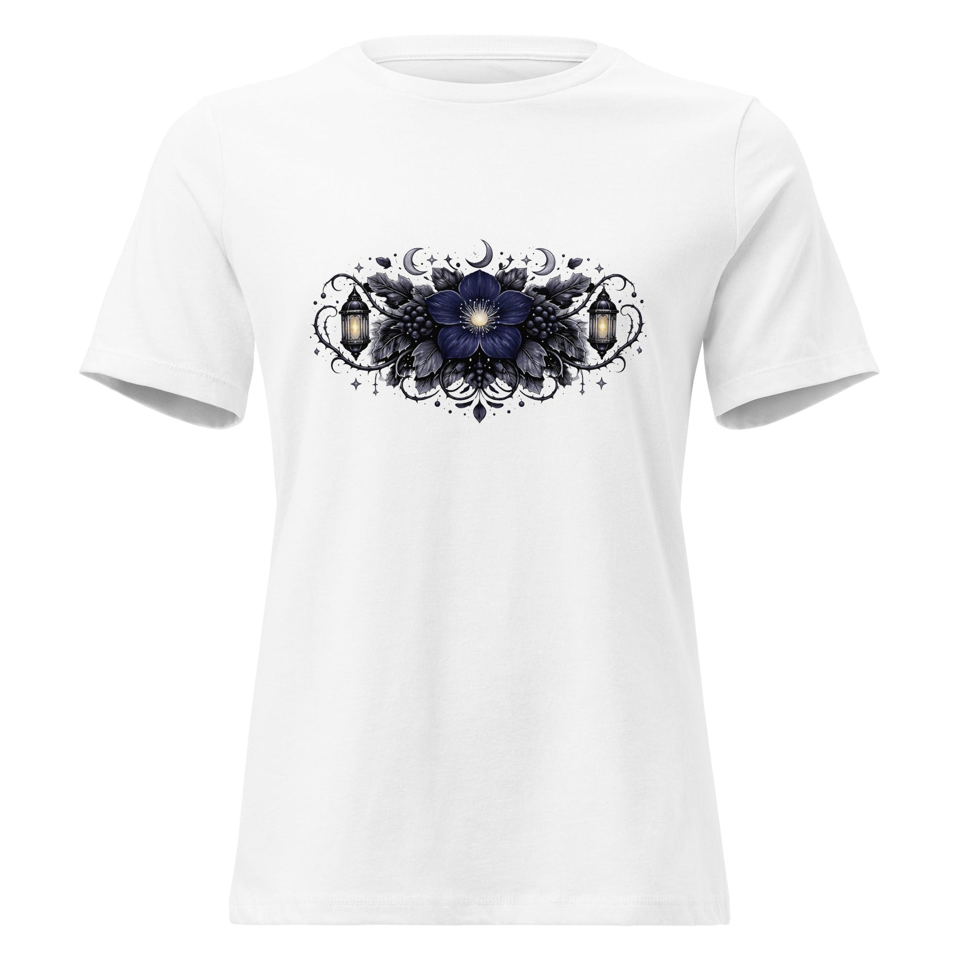 Spooky Winter Bouquet Shirt Women’s Gothic Moonflower Witchy Tee - Inken Image