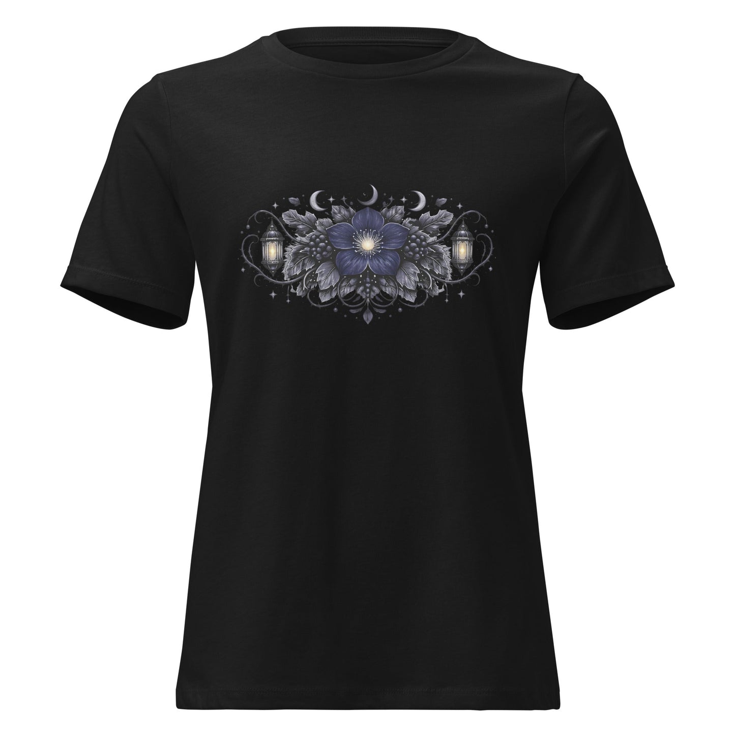 Spooky Winter Bouquet Shirt Women’s Gothic Moonflower Witchy Tee - Inken Image