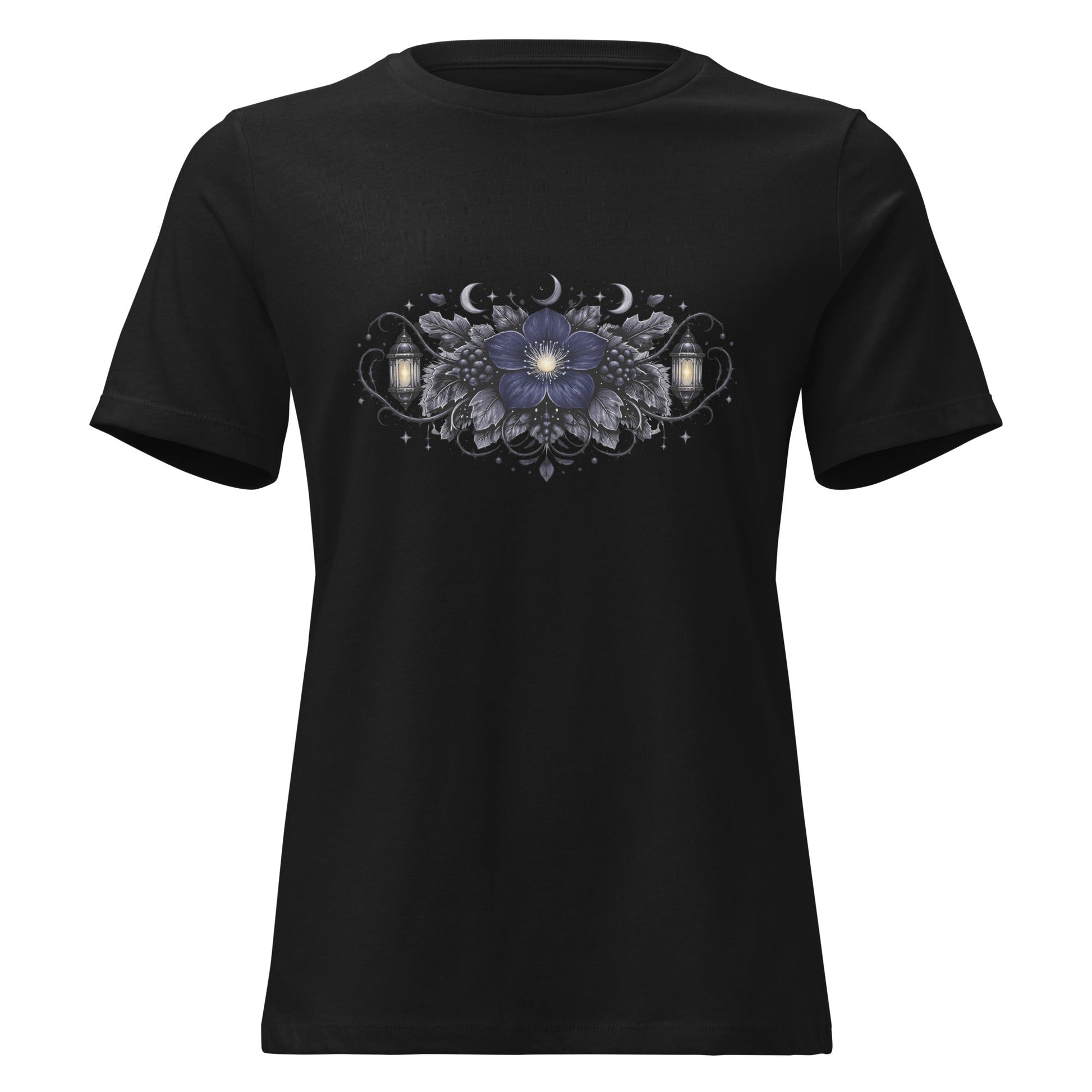 Spooky Winter Bouquet Shirt Women’s Gothic Moonflower Witchy Tee - Inken Image