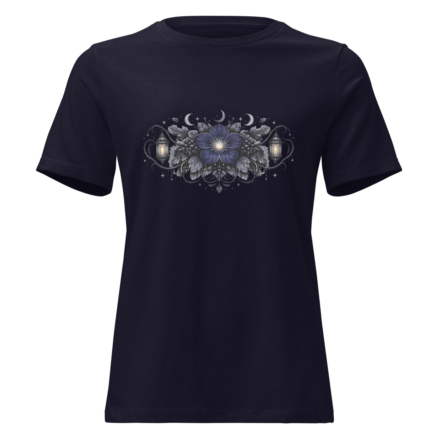 Spooky Winter Bouquet Shirt Women’s Gothic Moonflower Witchy Tee - Inken Image