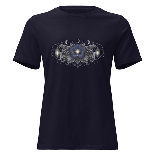 Spooky Winter Bouquet Shirt Women’s Gothic Moonflower Witchy Tee - Inken Image