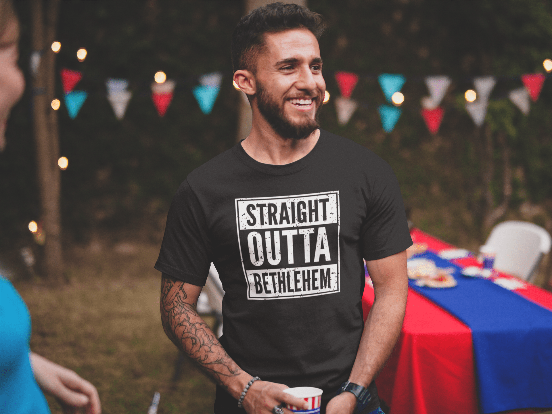 Straight Outta Bethlehem Christian Rap Parody T-shirt - Inken Image