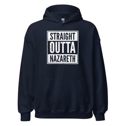 Straight Outta Nazareth Funny Christian Rap Parody Hoodie - Inken Image
