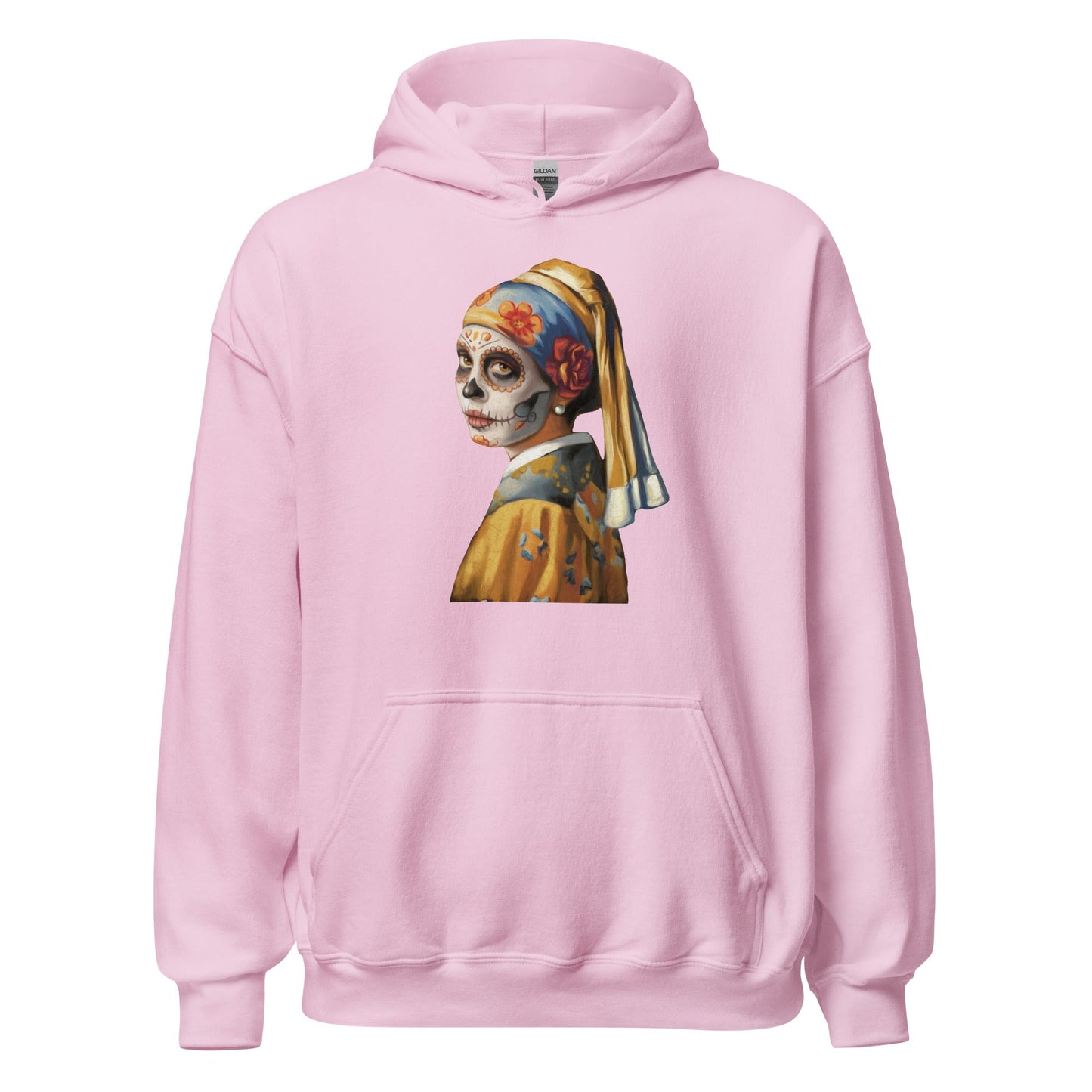 Sugar Skull Girl With Pearl Earring Hoodie Dia De Los Muertos Renaissance Sweatshirt - Inken Image