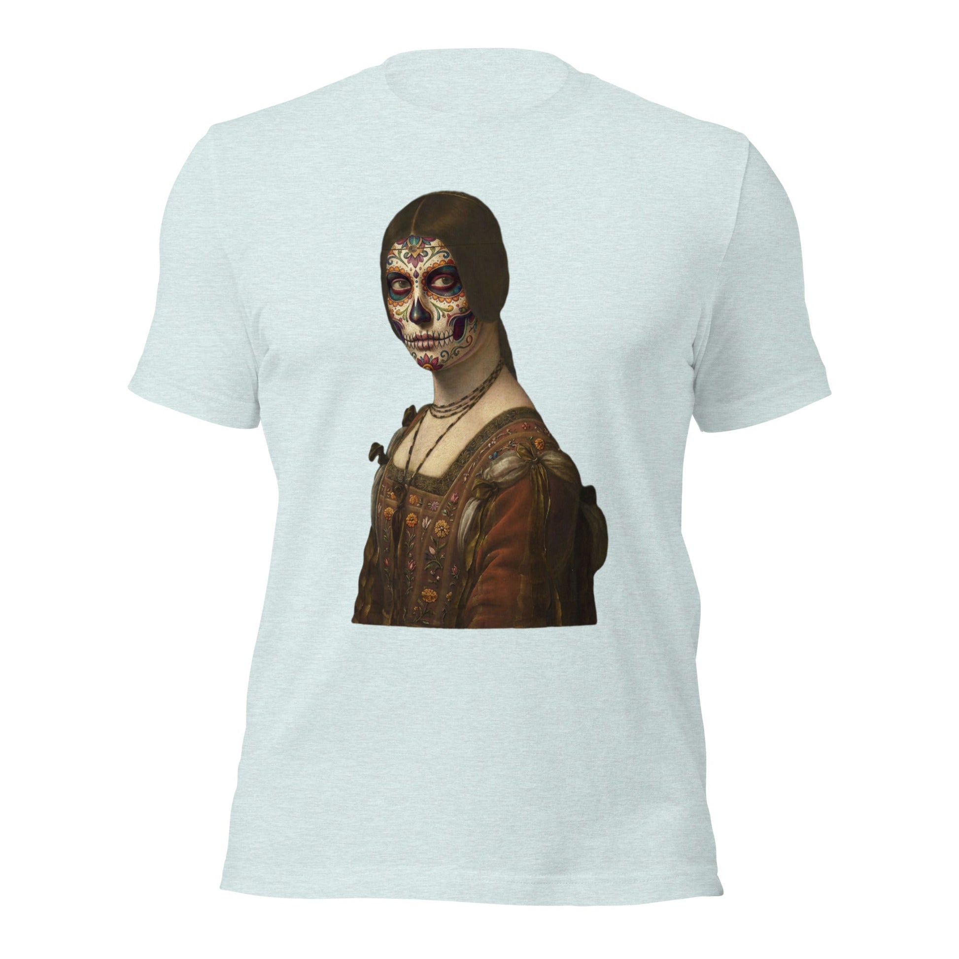 Sugar Skull La Belle Ferroniere Shirt Dia De Los Muertos Renaissance Parody Tee - Inken Image