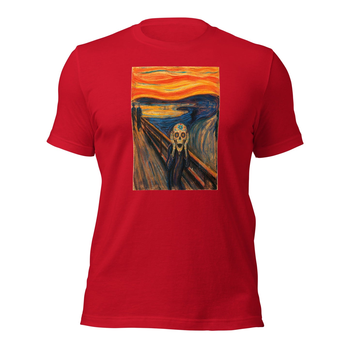 Sugar Skull The Scream Shirt Dia De Los Muertos Expressionist Parody Tee - Inken Image