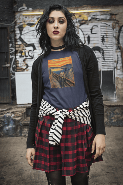 Sugar Skull The Scream Shirt Dia De Los Muertos Expressionist Parody Tee - Inken Image