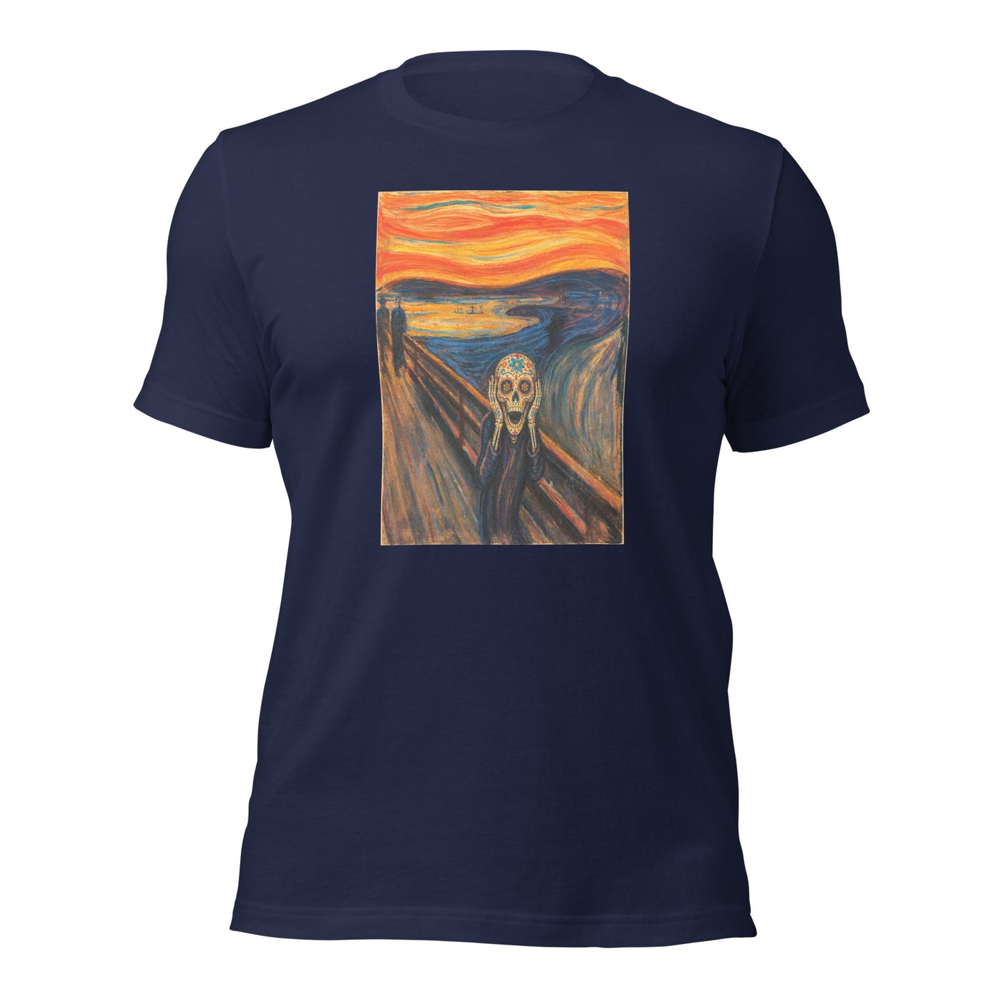 Sugar Skull The Scream Shirt Dia De Los Muertos Expressionist Parody Tee - Inken Image