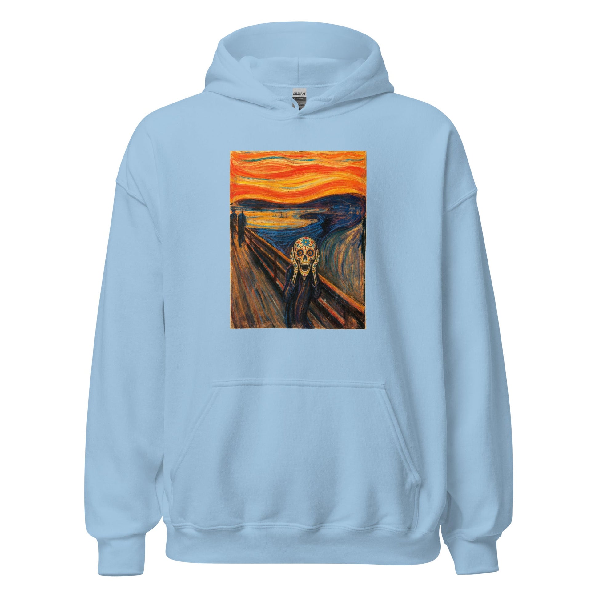 Sugar Skull The Scream Sweatshirt Dia De Los Muertos Expressionist Parody Hoodie - Inken Image