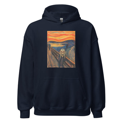 Sugar Skull The Scream Sweatshirt Dia De Los Muertos Expressionist Parody Hoodie - Inken Image