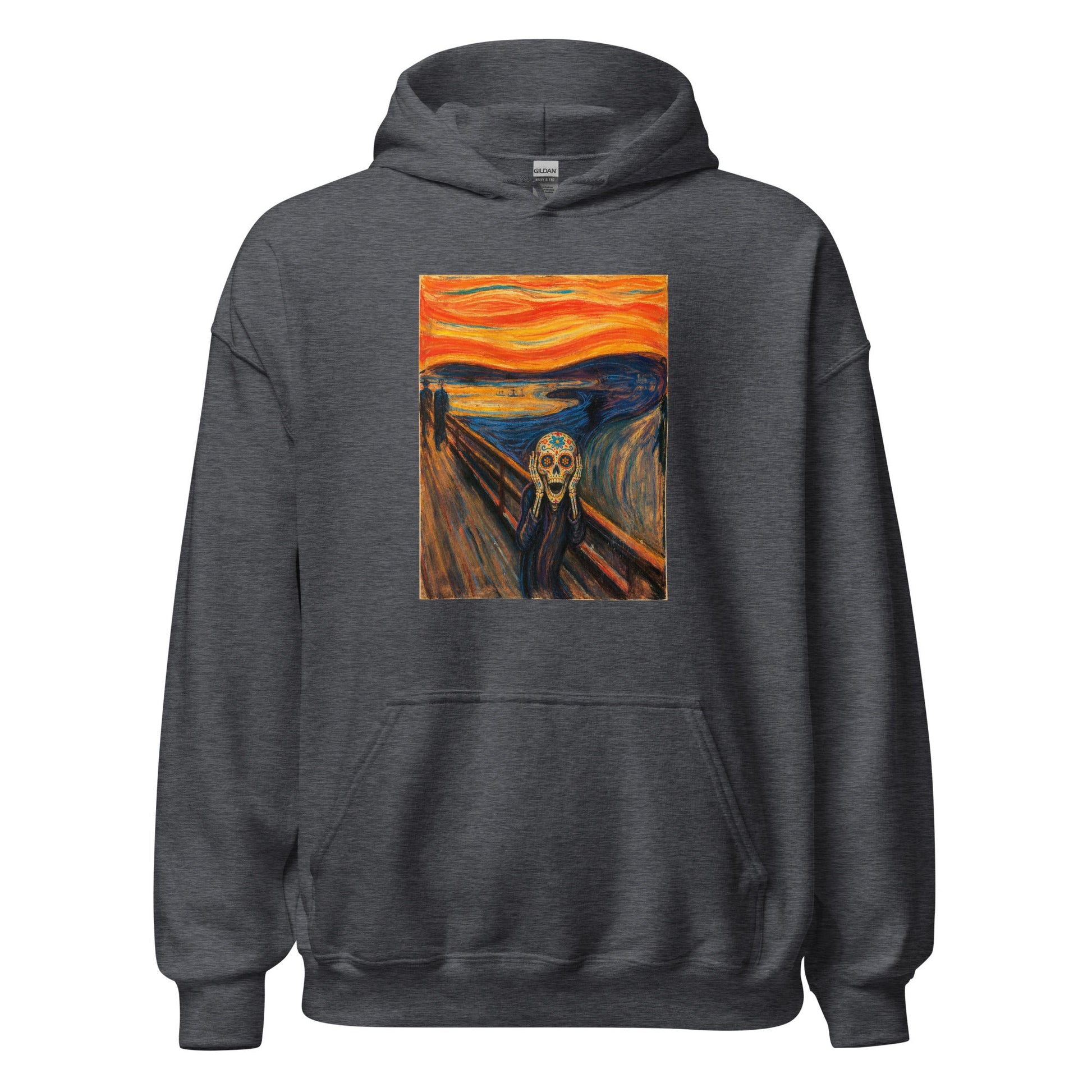 Sugar Skull The Scream Sweatshirt Dia De Los Muertos Expressionist Parody Hoodie - Inken Image