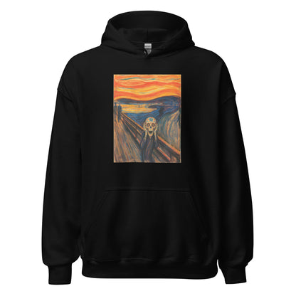 Sugar Skull The Scream Sweatshirt Dia De Los Muertos Expressionist Parody Hoodie - Inken Image