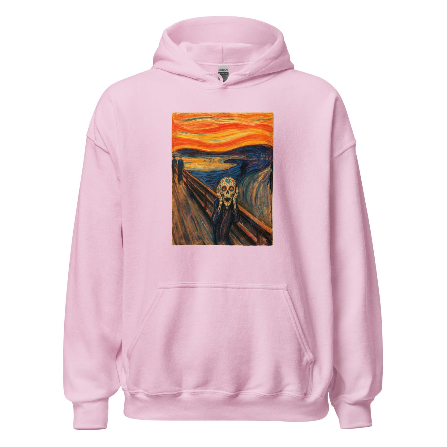 Sugar Skull The Scream Sweatshirt Dia De Los Muertos Expressionist Parody Hoodie - Inken Image