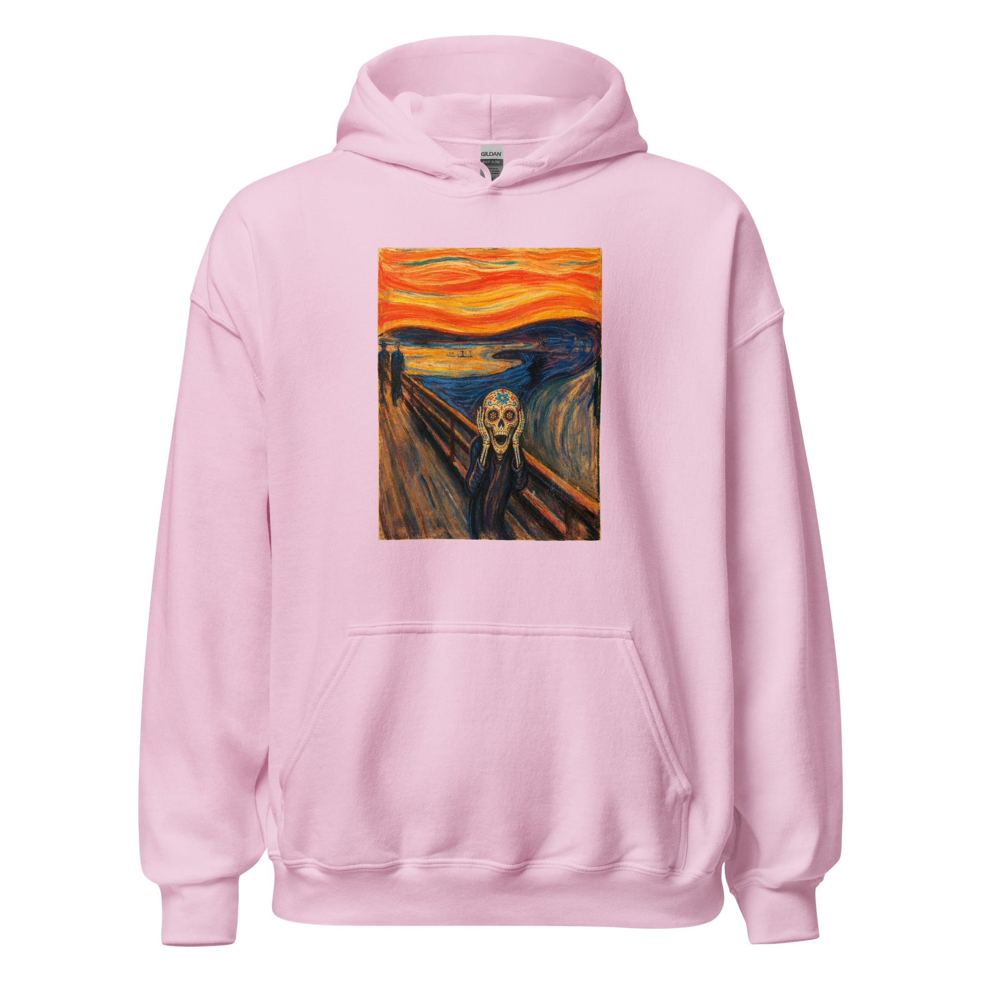 Sugar Skull The Scream Sweatshirt Dia De Los Muertos Expressionist Parody Hoodie - Inken Image