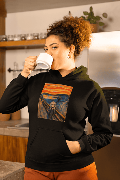 Sugar Skull The Scream Sweatshirt Dia De Los Muertos Expressionist Parody Hoodie - Inken Image