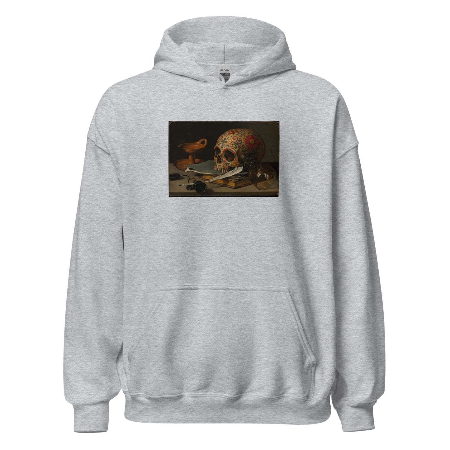 Sugar Skull Vanitas Still Life Hoodie Pieter Claesz Dia De Los Muertos Sweatshirt - Inken Image