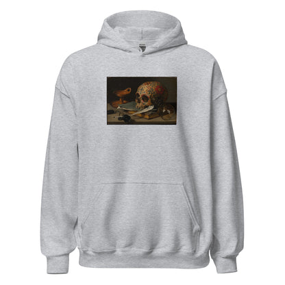 Sugar Skull Vanitas Still Life Hoodie Pieter Claesz Dia De Los Muertos Sweatshirt - Inken Image