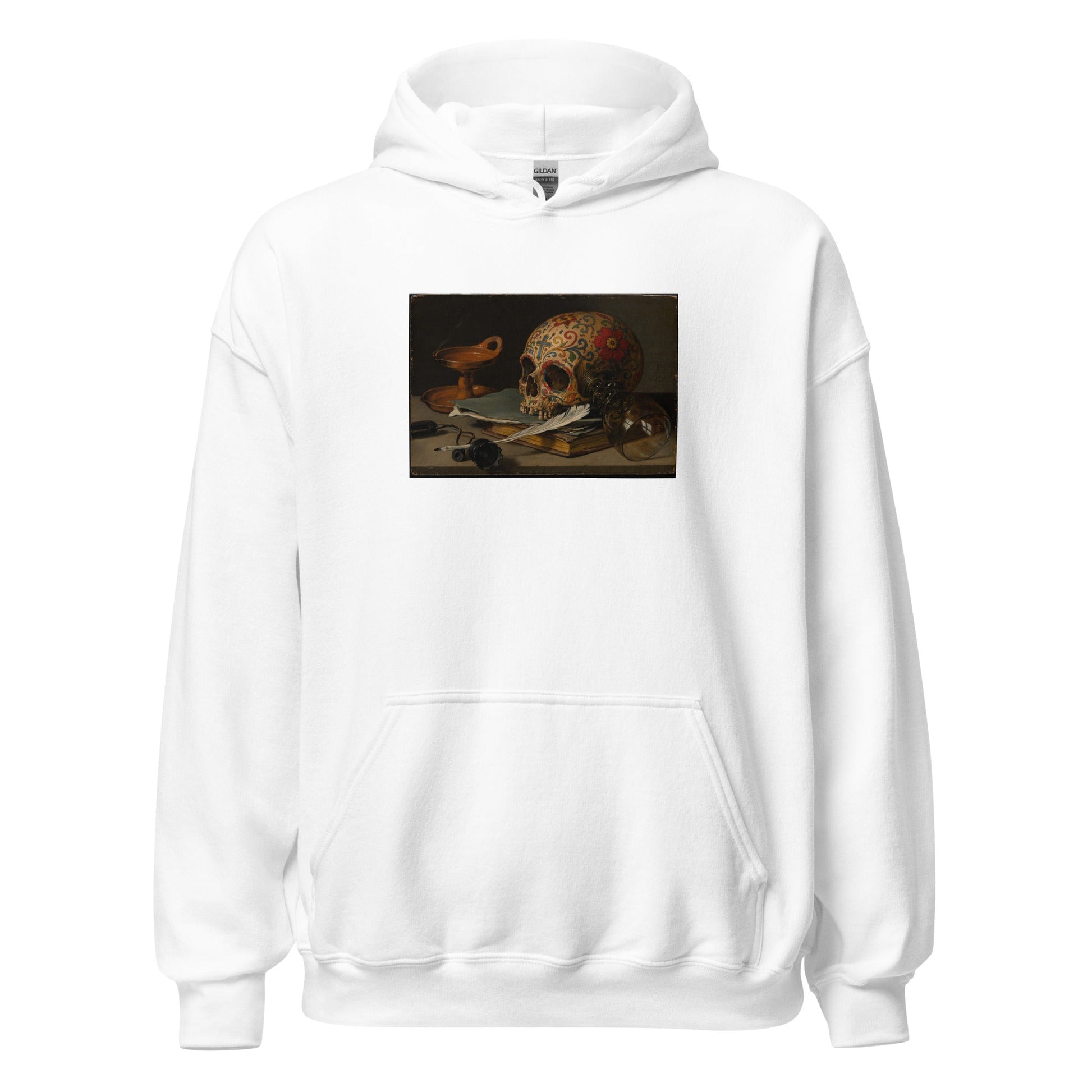 Sugar Skull Vanitas Still Life Hoodie Pieter Claesz Dia De Los Muertos Sweatshirt - Inken Image