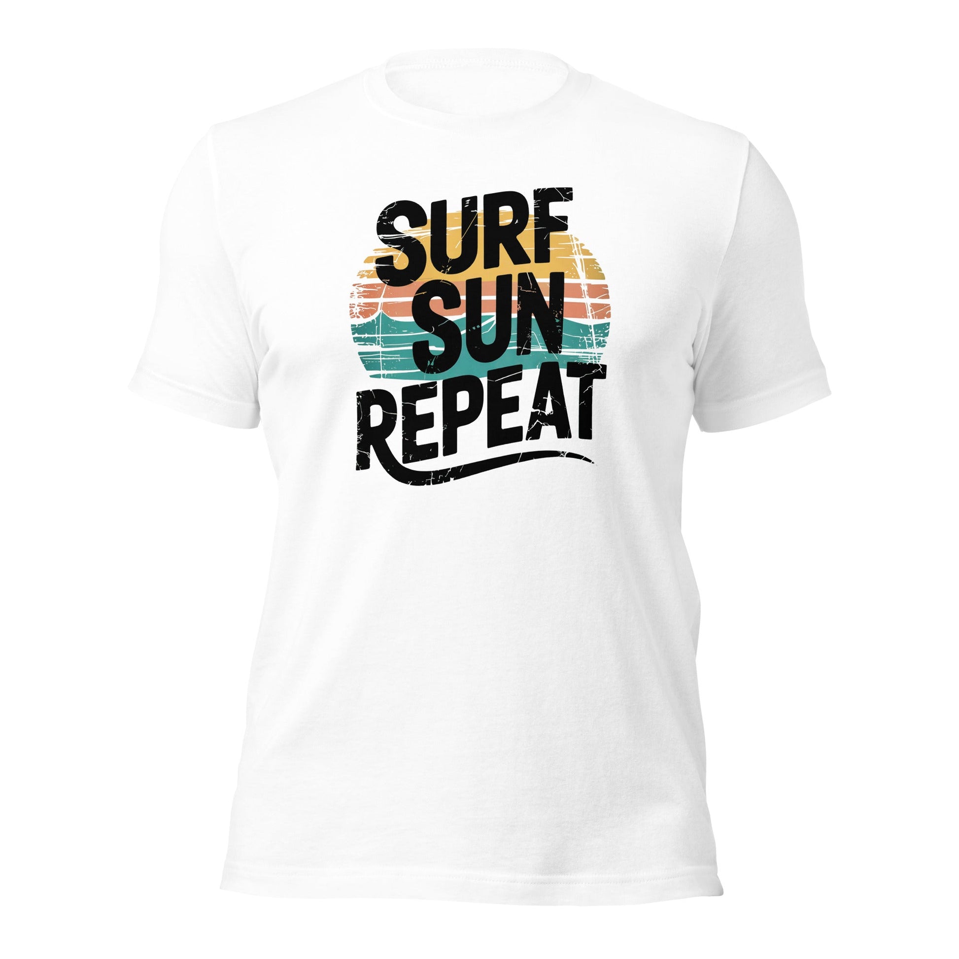Surf Sun Repeat Retro Beach Graphic T-Shirt - Inken Image