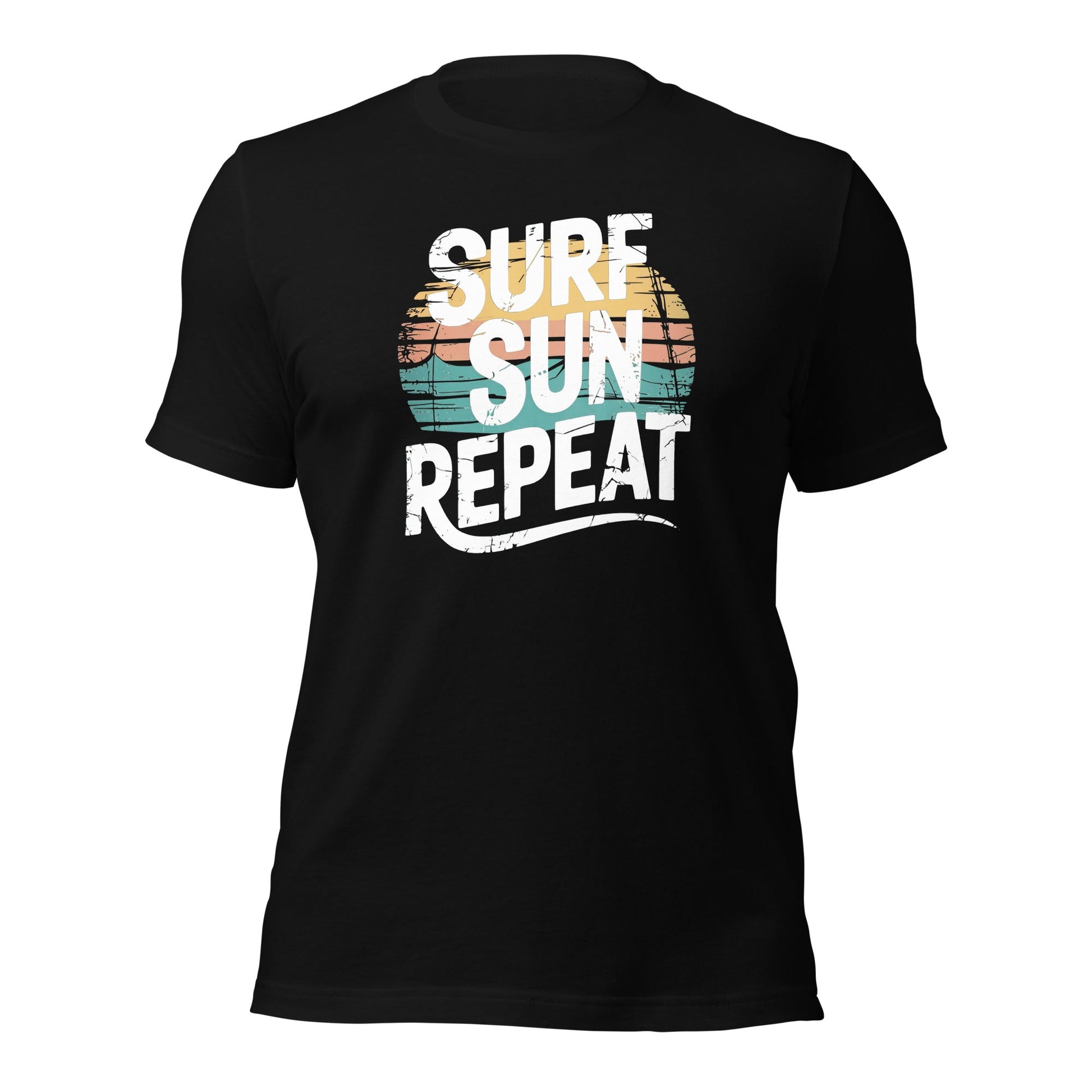 Surf Sun Repeat Retro Beach Graphic T-Shirt - Inken Image