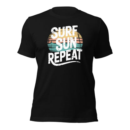Surf Sun Repeat Retro Beach Graphic T-Shirt - Inken Image