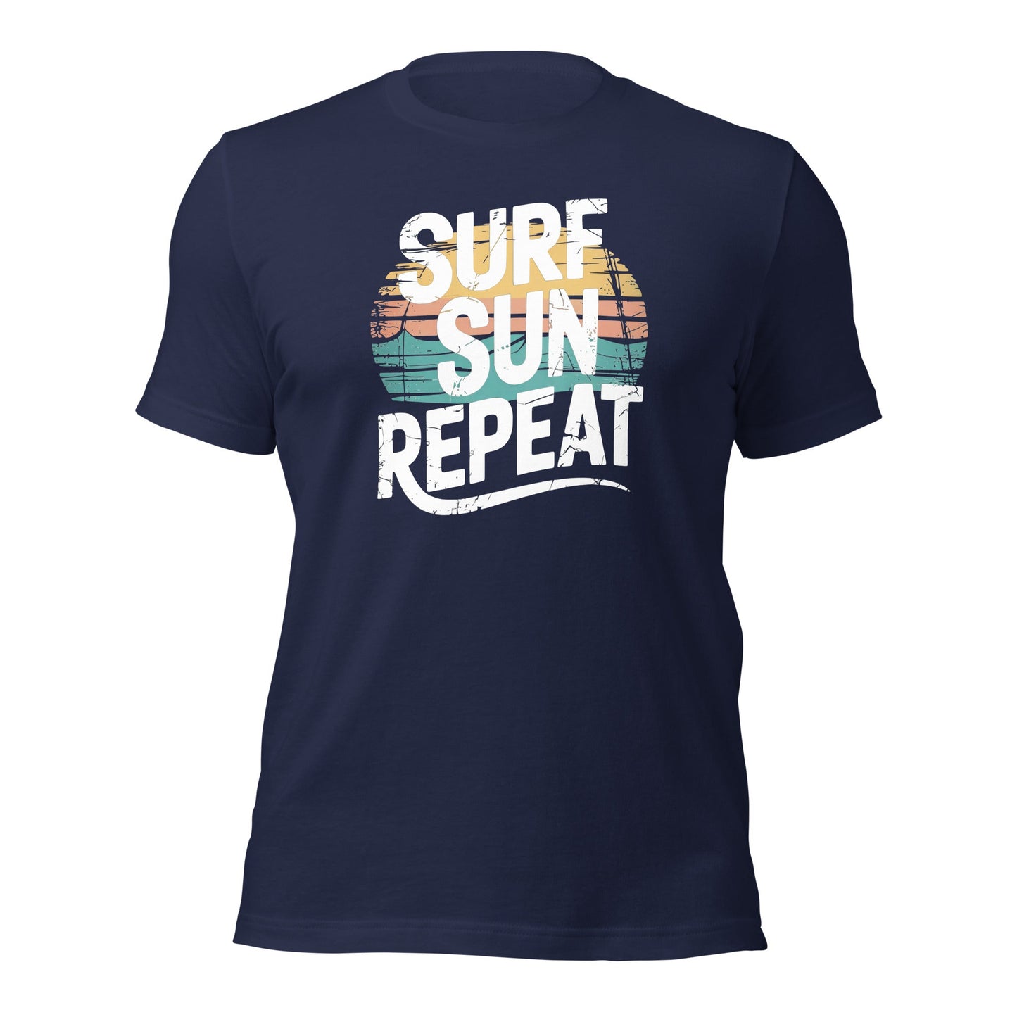 Surf Sun Repeat Retro Beach Graphic T-Shirt - Inken Image