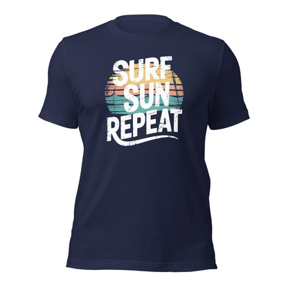 Surf Sun Repeat Retro Beach Graphic T-Shirt - Inken Image