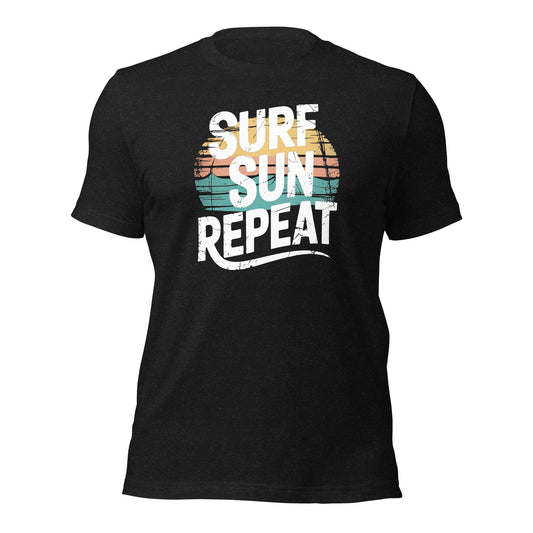 Surf Sun Repeat Retro Beach Graphic T-Shirt - Inken Image
