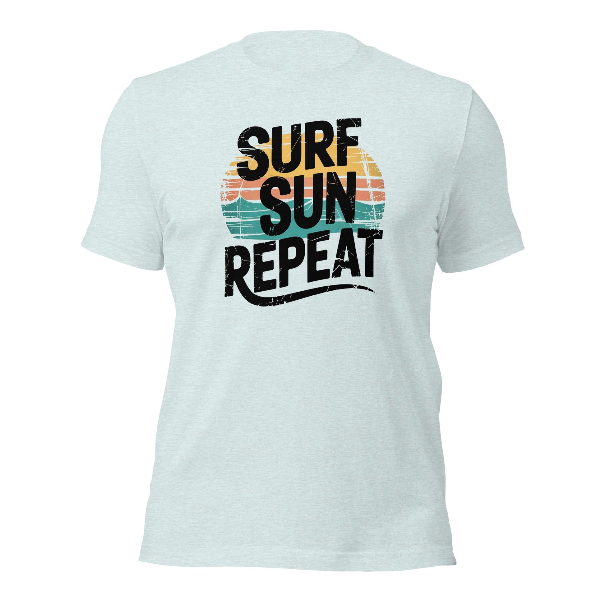 Surf Sun Repeat Retro Beach Graphic T-Shirt - Inken Image