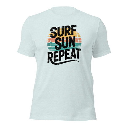 Surf Sun Repeat Retro Beach Graphic T-Shirt - Inken Image