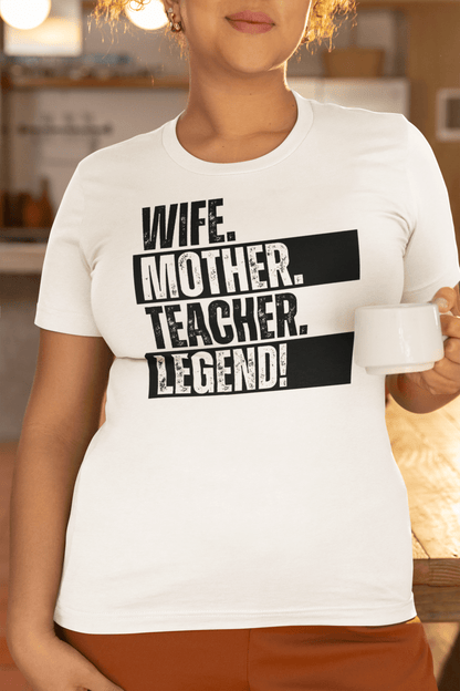 Teacher Mom Shirt Funny Educator Wife Tee - Inken Image