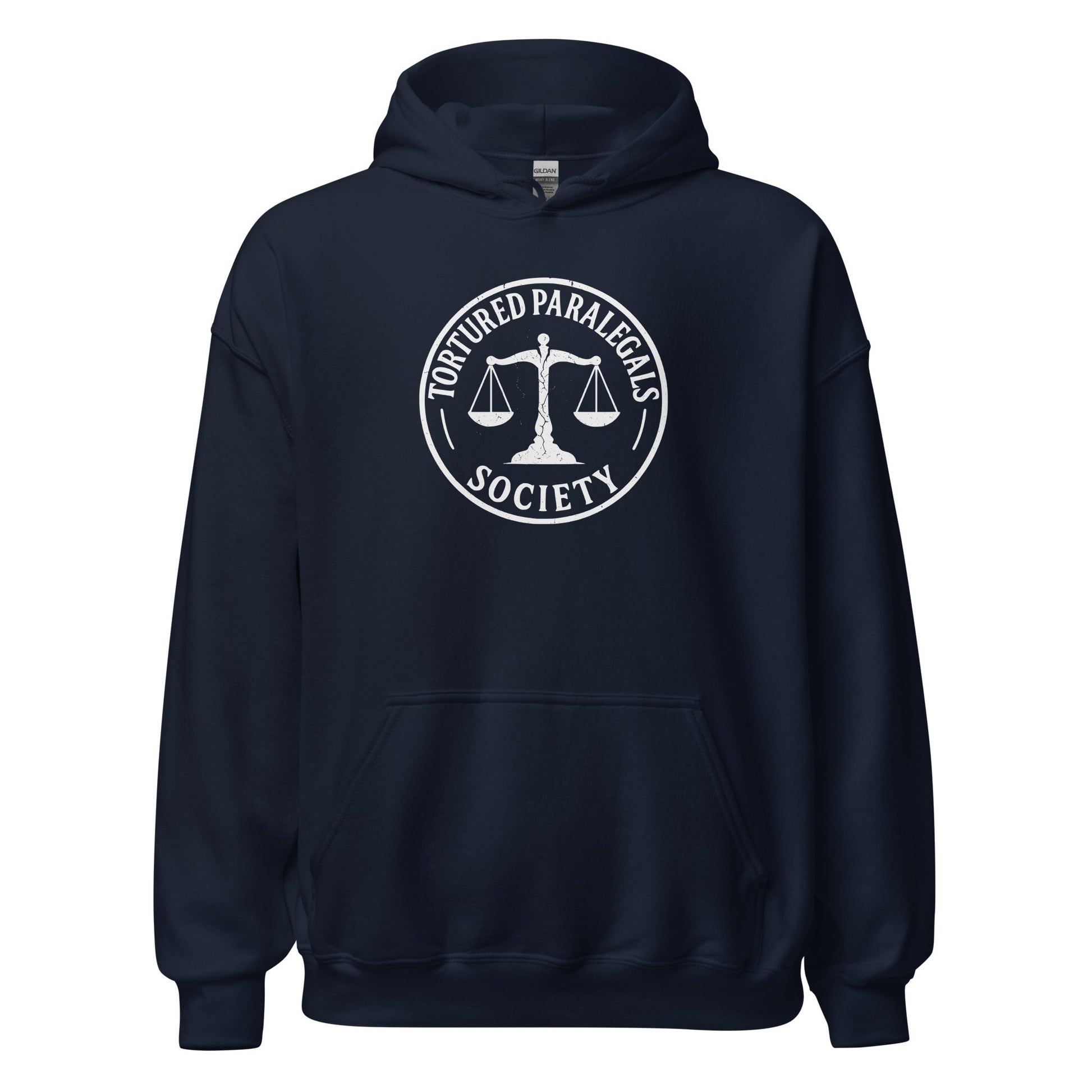 Tortured Paralegals Society Hoodie Legal Humor Graphic Sweatshirt - Inken Image