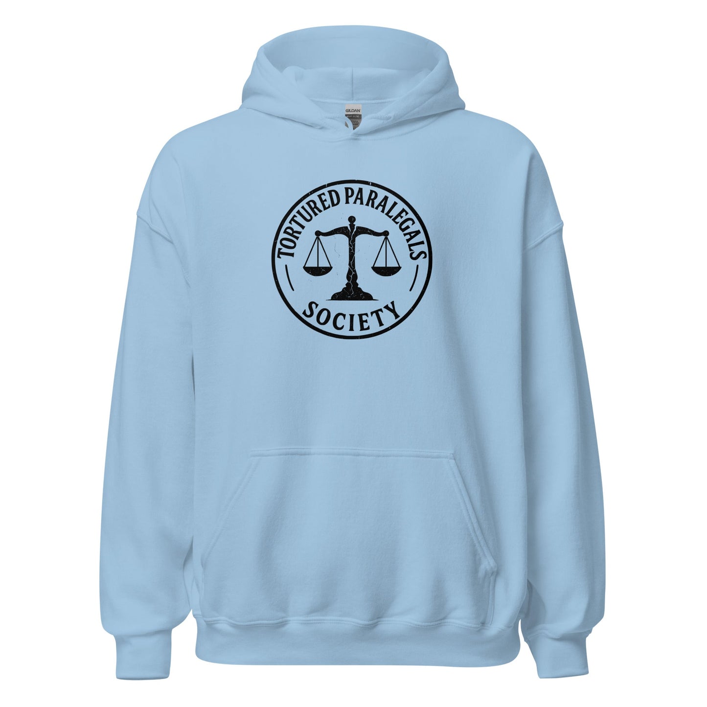 Tortured Paralegals Society Hoodie Legal Humor Graphic Sweatshirt - Inken Image