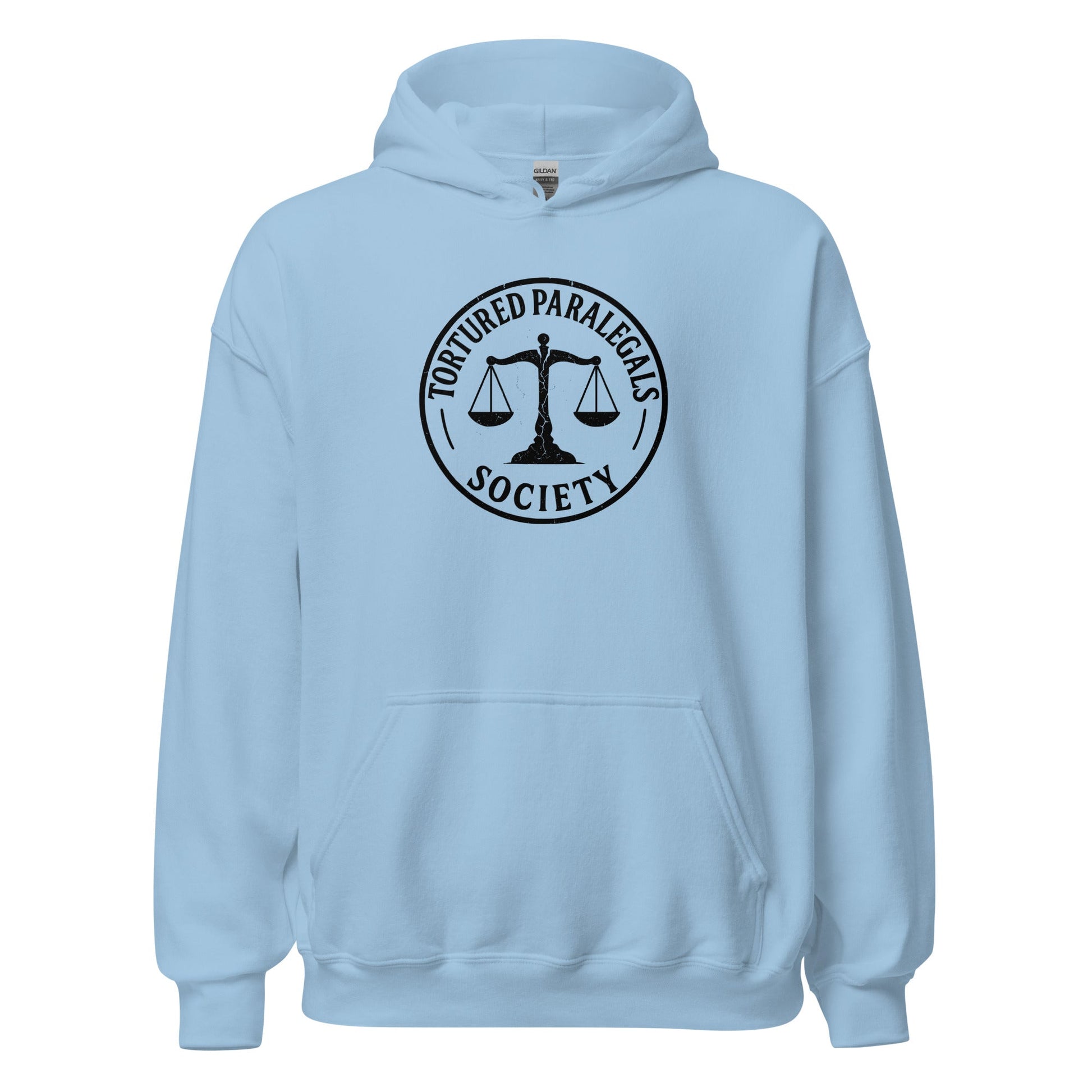 Tortured Paralegals Society Hoodie Legal Humor Graphic Sweatshirt - Inken Image