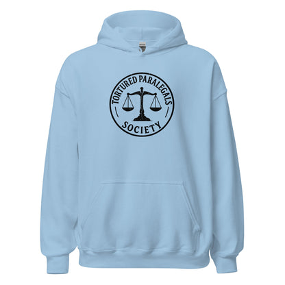 Tortured Paralegals Society Hoodie Legal Humor Graphic Sweatshirt - Inken Image