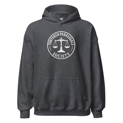 Tortured Paralegals Society Hoodie Legal Humor Graphic Sweatshirt - Inken Image