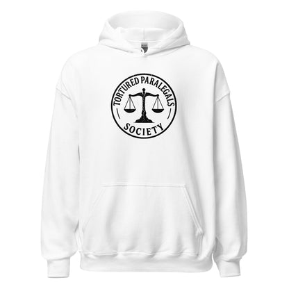 Tortured Paralegals Society Hoodie Legal Humor Graphic Sweatshirt - Inken Image