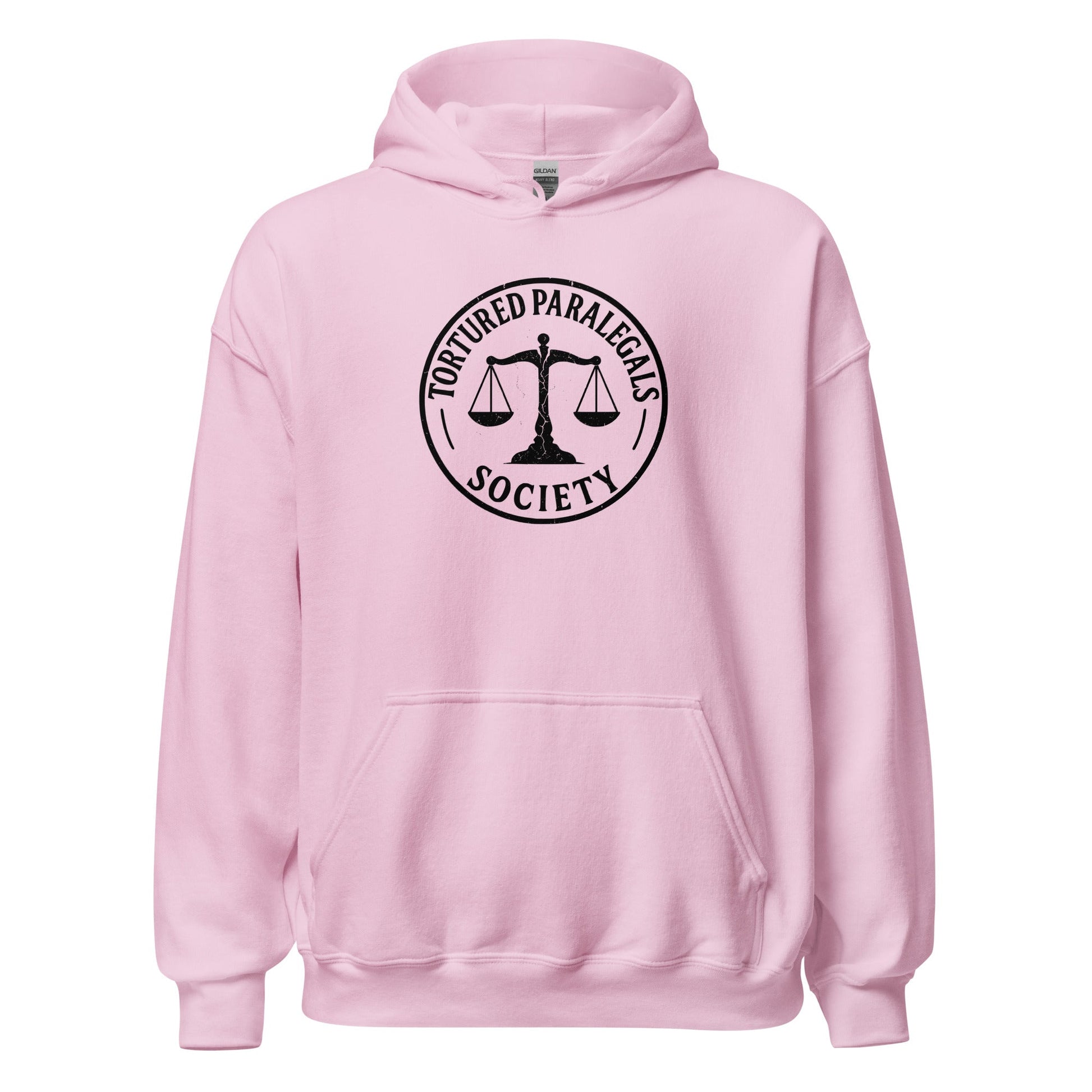 Tortured Paralegals Society Hoodie Legal Humor Graphic Sweatshirt - Inken Image