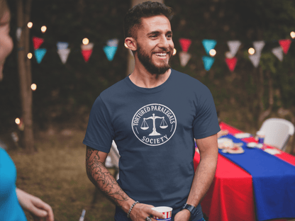 Tortured Paralegals Society Shirt Legal Humor Graphic Tee - Inken Image