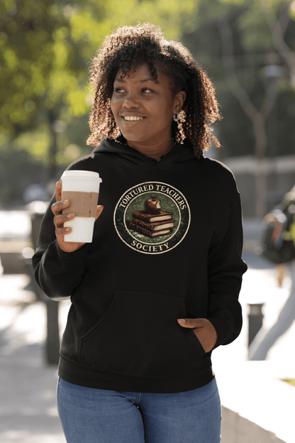Tortured Teachers Society Sweatshirt Classroom Humor Graphic Hoodie - Inken Image