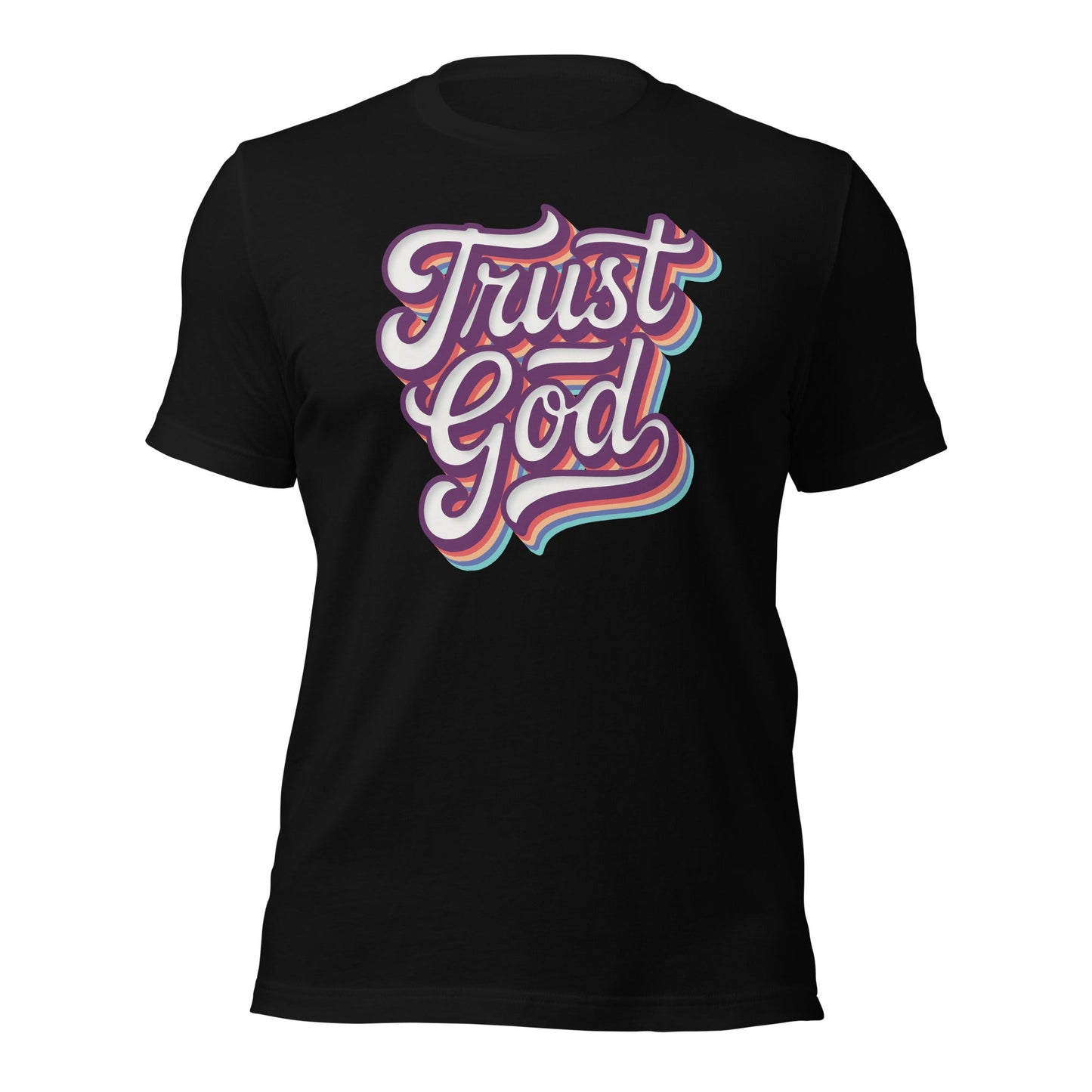 Trust God Retro Typography T-Shirt - Inken Image