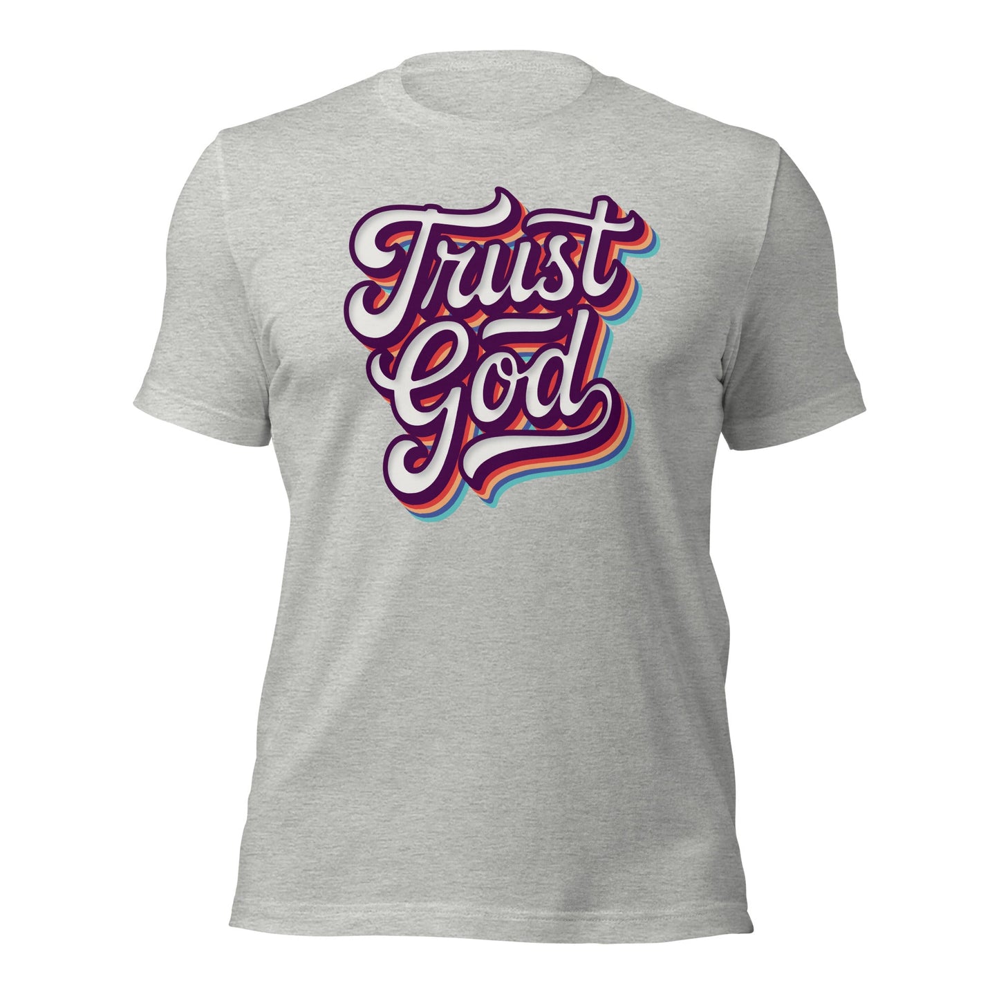 Trust God Retro Typography T-Shirt - Inken Image